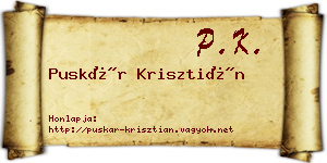 Puskár Krisztián névjegykártya