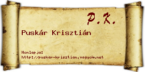 Puskár Krisztián névjegykártya